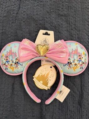 Disney Stoney Clover Pastel Castle Minnie Ears with Pink Bow